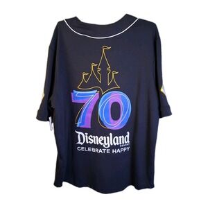 NWT  Disneyland Resort 70th Anniversary Black Baseball Jersey Adult Large